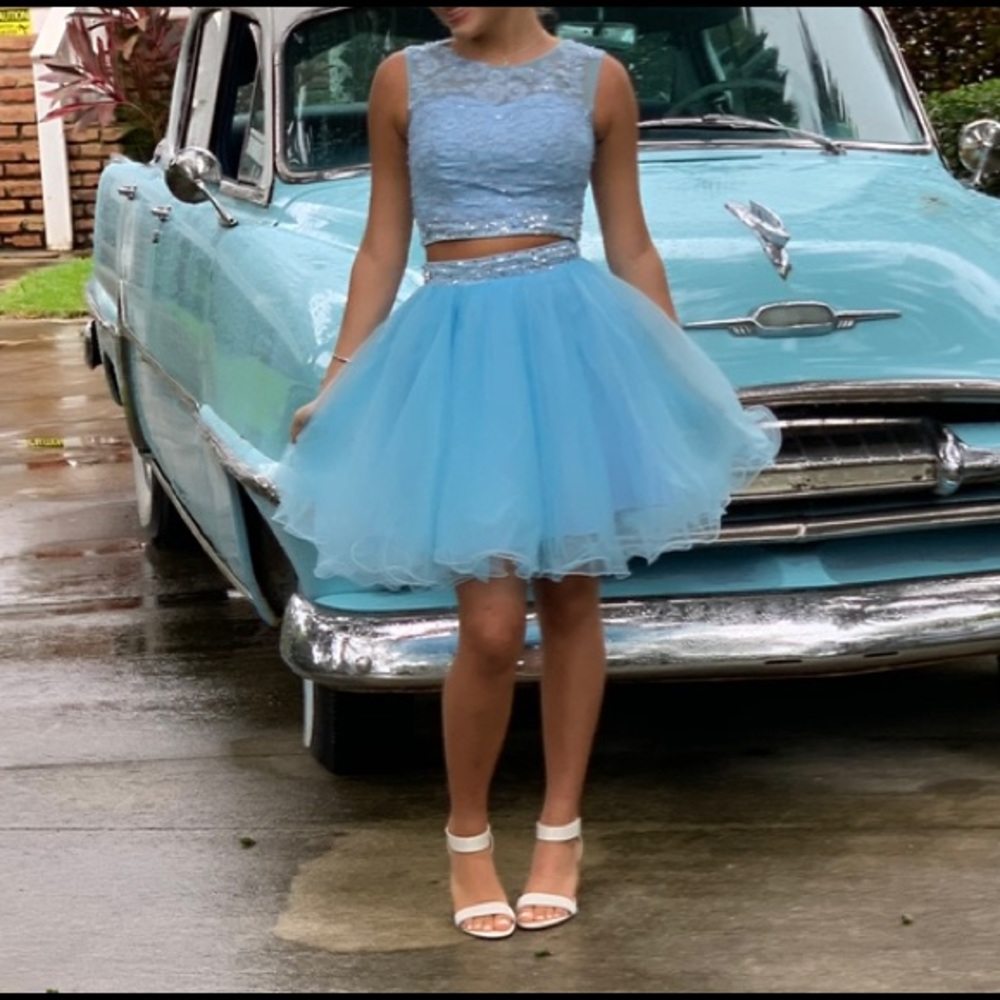2 piece Tulle Homecoming Prom Party Dress Fromal